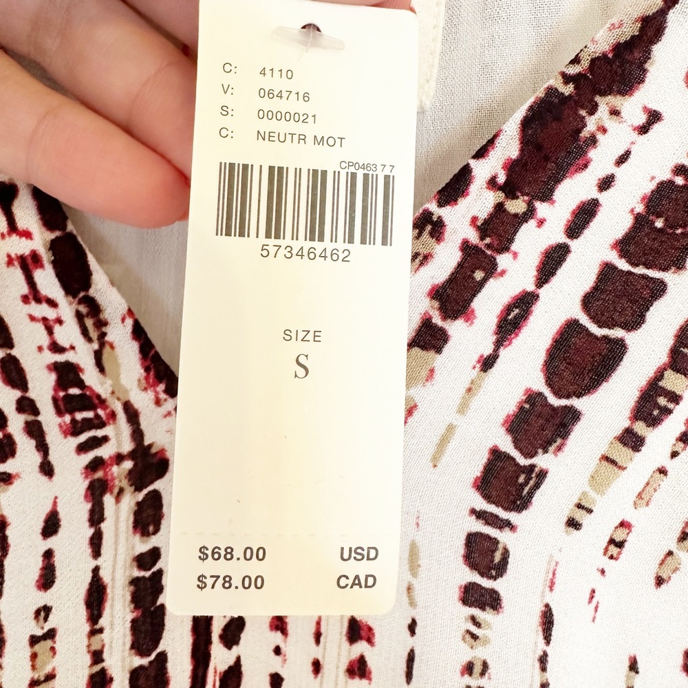 NWT Anthropologie Brown Tie Dye Ruffle Cami Small - Picture 8 of 10